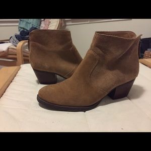 Tan Suede Nine West Booties